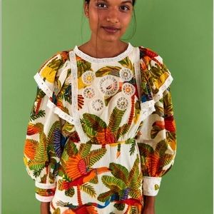 Farm Rio Forest Birds Mini Dress